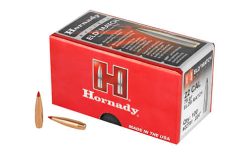 Ammunition Hornady ELD M HRNDY ELD-M 22CAL .224 75GR 100CT