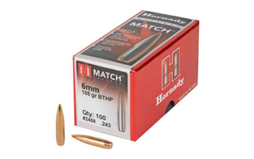 Ammunition Hornady Match 243Win HRNDY MATCH 6MM .243 105GR 100CT