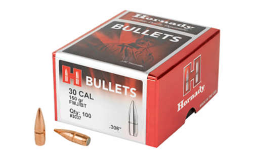 Ammunition Hornady Full Metal Jacket Boat Tail HRNDY FMJ-BT 30CAL .308 150GR 100CT • Model: Full Metal Jacket Boat Tail