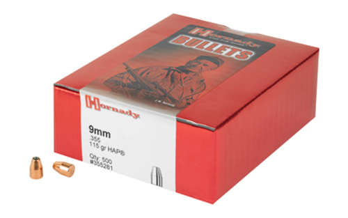 Ammunition Hornady HAP 9mm HRNDY HAP 9MM .355 115GR 500CT • Model: HAP