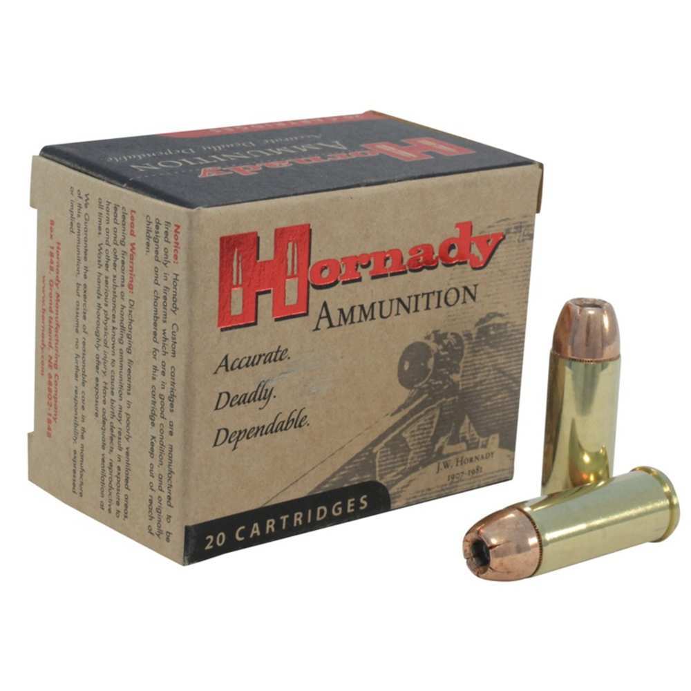 Ammunition Hornady 479 ft lbs 40SW HORN 9132   CUSTOM HG  40S     155 JHP XTP   20/10