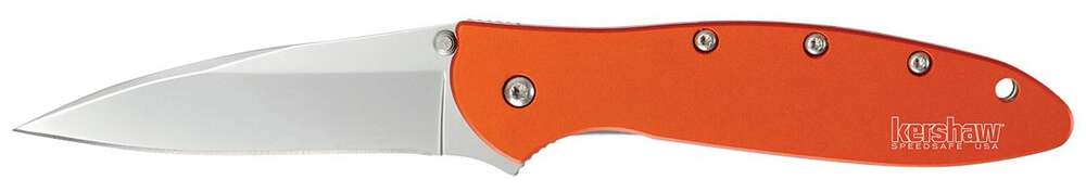 Knives Kershaw Ready Series Kershaw Orange Leek Assisted Opening Knife (3" Stonewash)