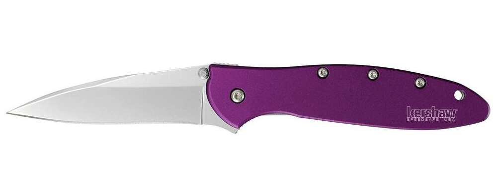 Knives Kershaw Ready Series Kershaw Purple Leek Assisted Opening Knife (3" Stonewash)