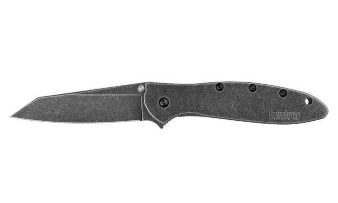 Knives Kershaw Ready Series Kershaw Random Leek Reverse Tanto Assisted Opening Knife (3" BlackWash)