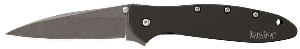 Knives Kershaw Ready Series Kershaw Leek Assisted Opening Knife Black (3" Stonewash) • Model: Ready Series