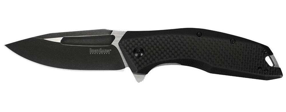 Knives Kershaw Ready Series Kershaw Flourish Assisted Opening Knife Carbon Fiber/G-10 (3.5" BlackWash)