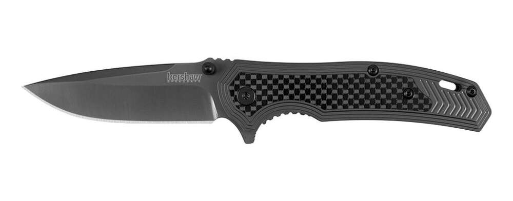 Knives Kershaw Ready Series Kershaw Fringe A/O Frame Lock Knife Gray SS/Carbon Fiber (3" Gray)