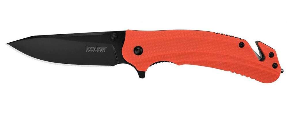 Knives Kershaw Ready Series Kershaw Barricade Assisted Opening Knife Orange GFN (3.5" Black Oxide)