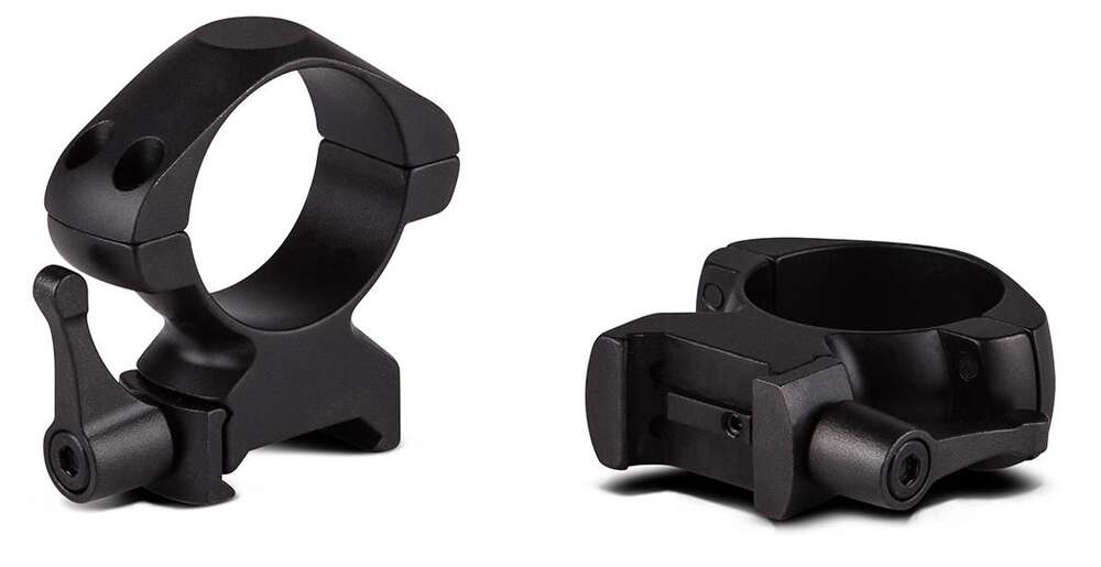 Scope Mounts Konus Ready Series Pair of steel mounting rings w/quick release lever for 30mm scopes - high