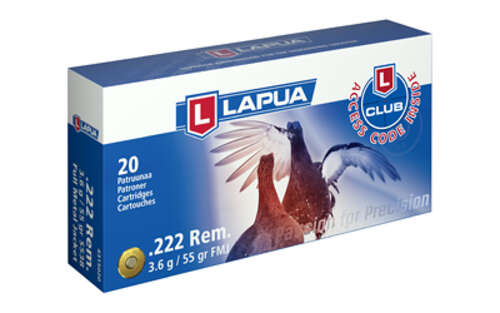 Ammunition Lapua Full Metal Jacket LAPUA 222 REM 55GR FMJ 20/600 • Model: Full Metal Jacket