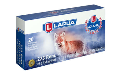 Ammunition Lapua Full Metal Jacket 223Rem LAPUA 223 REM 55GR FMJ 20/600 • Model: Full Metal Jacket