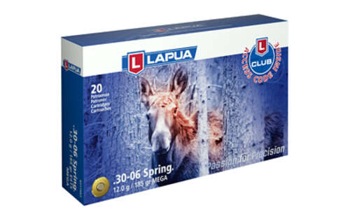 Ammunition Lapua Mega 30 06 LAPUA 30-06 185GR MEGA SP 20/600 • Model: Mega