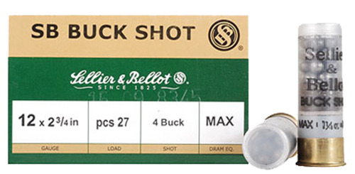 Ammunition MagTech 1 1/4 oz 12Gauge S&B SB12BSB        12GA 2.75  4B 27PEL       25/10 • Model: 1 1/4 oz