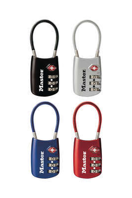 Safes Security MasterLock Flexible Shackle MASTERLOCK TSA PADLOCK COMBO SNGL • Model: Flexible Shackle