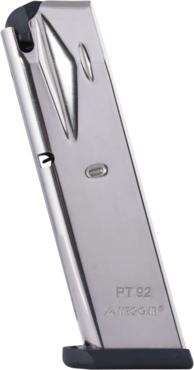 Magazines Mecgar Ready Series MEC-GAR TAURUS PT92/99 9 MM 10RD HT NICKEL MAGAZINE • Model: Ready Series