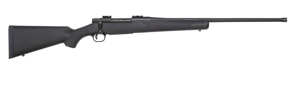 Rifles Long Guns Mossberg Patriot Rifle 300WinMag PATRIOT 300WIN BL/SYN 24" TB • THREADED BBL|WEAVER-STYLE BASE