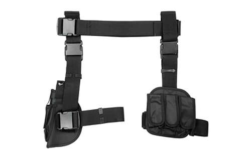 Holsters NcSTAR Drop Leg Holster & Mag Pouch NCSTAR DROP LEG HOLSTER MAG HLDR BLK • Model: Drop Leg Holster & Mag Pouch