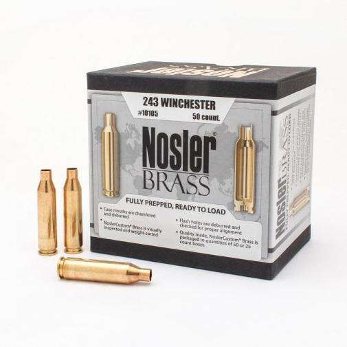 Ammunition Nosler Ready Series 243Win NOSLER BRASS 243 WINCHESTER 50/BX