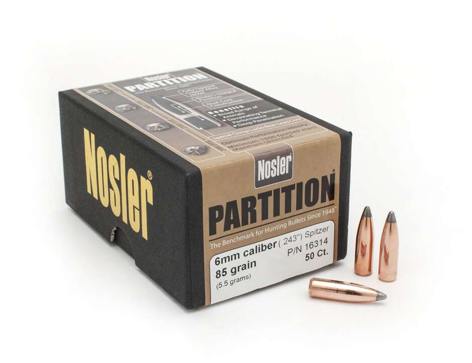 Ammunition Nosler Ready Series 6MM    .243 85 GR SPT PAR 50BOX*