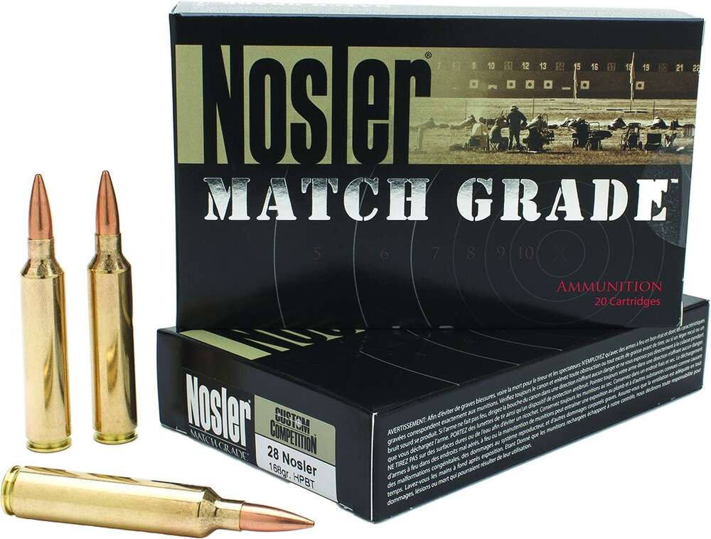 Ammunition Nosler Ready Series 28Nosler MATCH GRADE 28 NOSLER AMMO 168GR HPBT