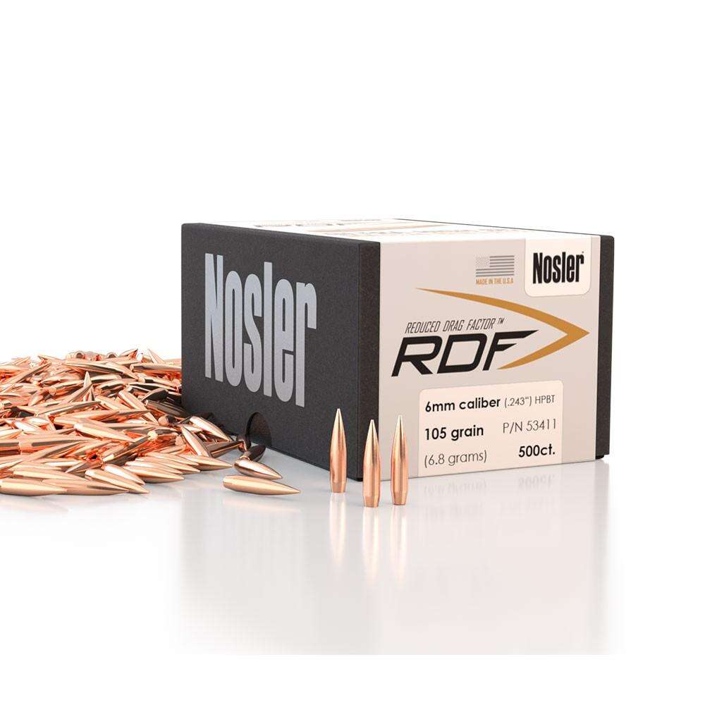 Ammunition Nosler Ready Series RDF 6mm 105 HPBT-500 ct bullet