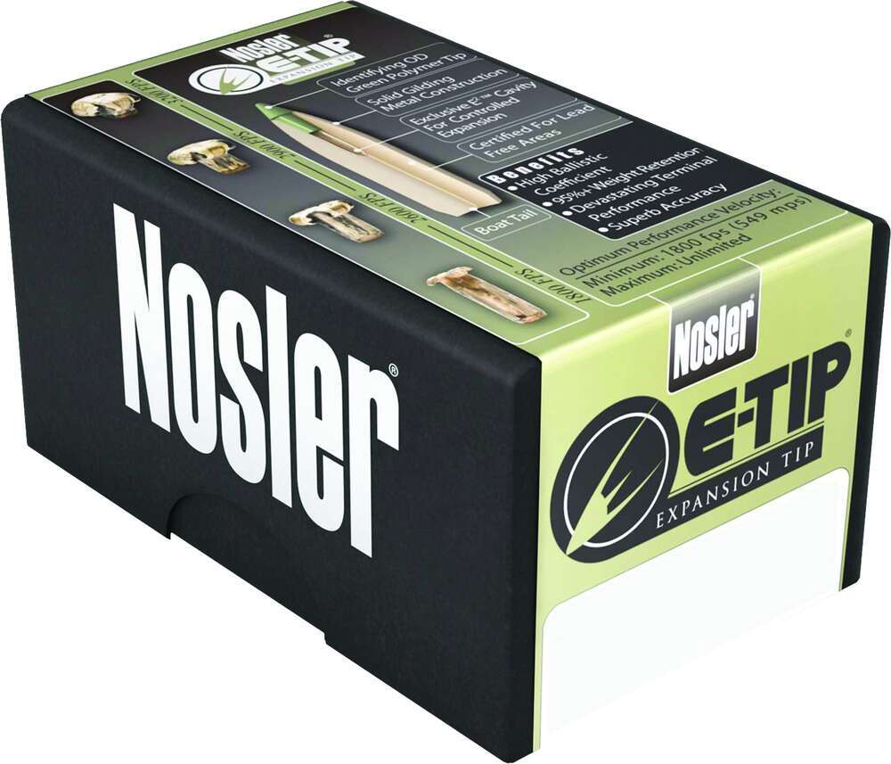 Ammunition Nosler Ready Series 22 Cal 55gr E-Tip Lead Free Bullet (50 ct.)