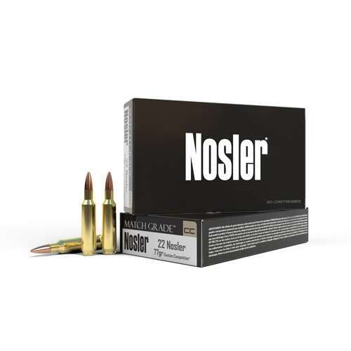 Ammunition Nosler Ready Series Match Grade Ammunition 22 Nosler 77 CC-20 ct