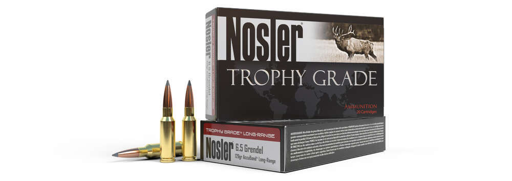 Ammunition Nosler Ready Series Trophy Grade Ammunition 6.5mm Grendel 129gr AccuBond Long Range (20 ct.)