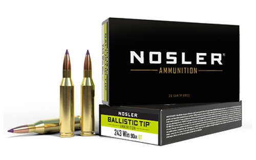 Ammunition Nosler Ballistic Tip 243Win NOSLER 243WIN 90GR BT 20/200