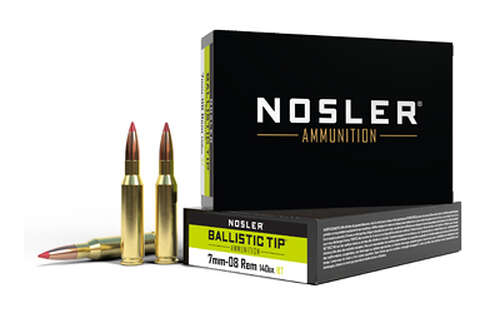 Ammunition Nosler Ballistic Tip 7mm 08 NOSLER 7MM-08 140GR BT 20/200 • Model: Ballistic Tip