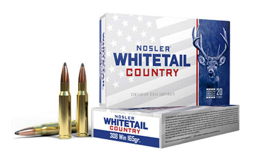 Ammunition Nosler Whitetail Country 308Win NOSLER 308 WIN 165GR SB SP 20/200 • Model: Whitetail Country