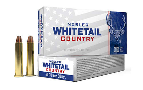 Ammunition Nosler Whitetail Country 45 70GOVT NOSLER 45-70 GOVT 300GR SW 20/200 • Model: Whitetail Country