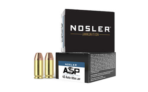 Ammunition Nosler Assured Stopping Power 45ACP NOSLER ASP 45ACP 185GR HG JHP 20/400 • Model: Assured Stopping Power