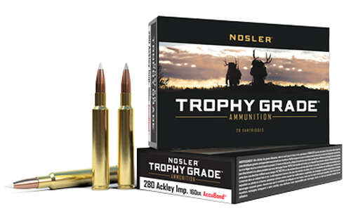 Ammunition Nosler Trophy Grade NOSLER 280 ACK IMP 160GR AB 20/200