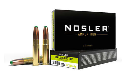 Ammunition Nosler Ballistic Tip 300Blackout NOSLER 300BLK 220GR BT RN 20/400