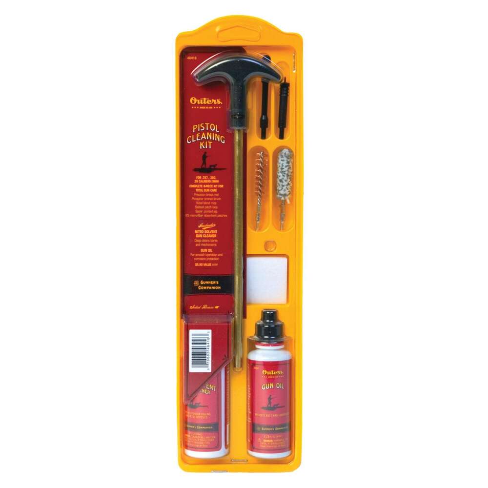 Cleaning Equipment Outers Ready Series CLAMSHELL PISTOL CLEANING KIT .22-.45 CAL &bull; Model: Ready Series
