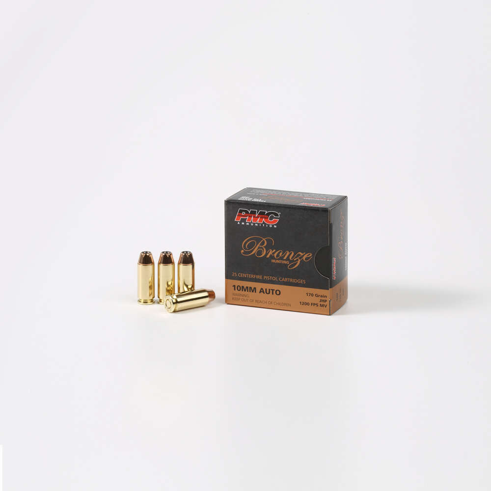 Ammunition PMC Ready Series 10mm BRONZE 10MM AUTO 170 GR.JHP 25RD