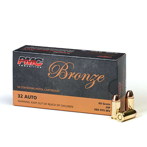 Ammunition PMC Bronze 32ACP PMC BRNZ 32ACP 60GR JHP 50/1000 • Model: Bronze