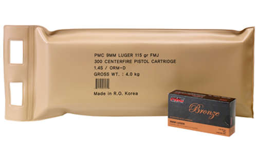 Ammunition PMC Bronze 9mm PMC BRNZ 9MM 115GR FMJ 6 BX BP • Model: Bronze