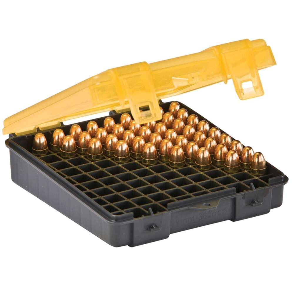 Misc. Accessories Plano Ready Series CARTRIDGE BOX 380 ACP-9MM AMBER/CHARCOAL 100ct. • Model: Ready Series