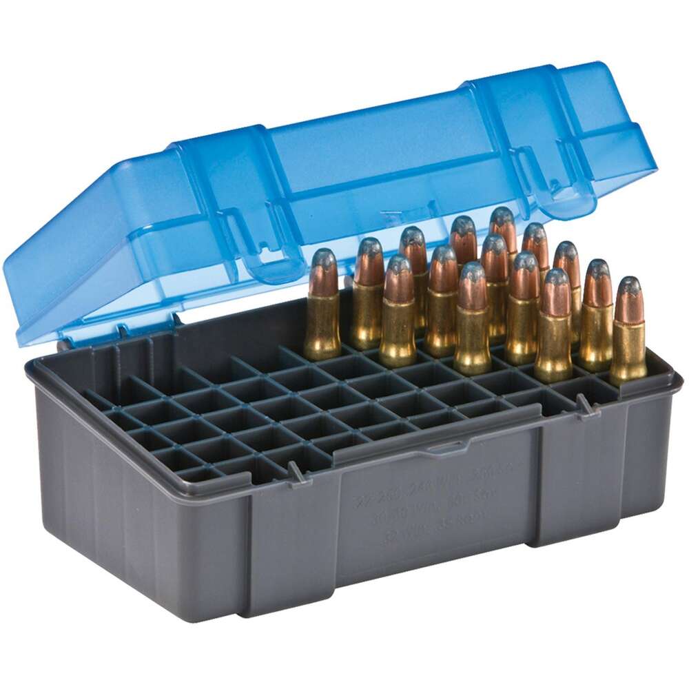 Misc. Accessories Plano Ready Series CARTRIDGE BOX .22-250 - .35REM BLUE/CHARCOAL 50ct. • Model: Ready Series