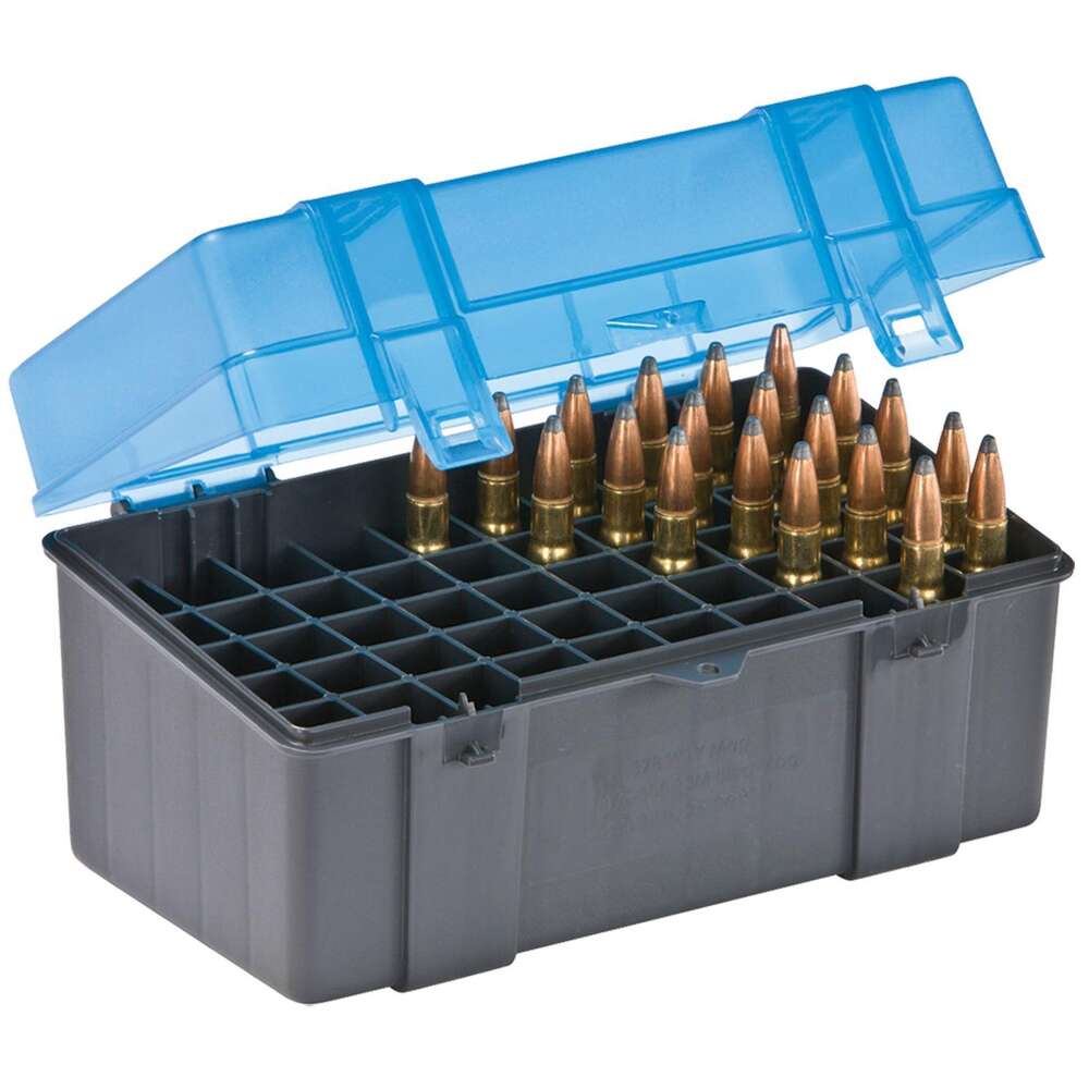 Misc. Accessories Plano Ready Series CARTRIDGE BOX .357WBY MAG -.25-05 REM BLUE/CHAR 50ct. • Model: Ready Series