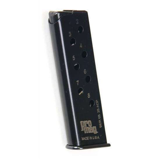 Magazines ProMag Ready Series 25ACP PROMAG BERETTA 950BS JETFIRE .25 ACP 8RD BLUE STEEL MAGAZINE