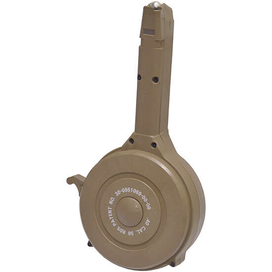 Magazines High Capacity RWB ZPAP M85 40SW RWB DRUM MAG GLOCK 40SW 50RD TAN POLYMER (20) • Model: ZPAP M85