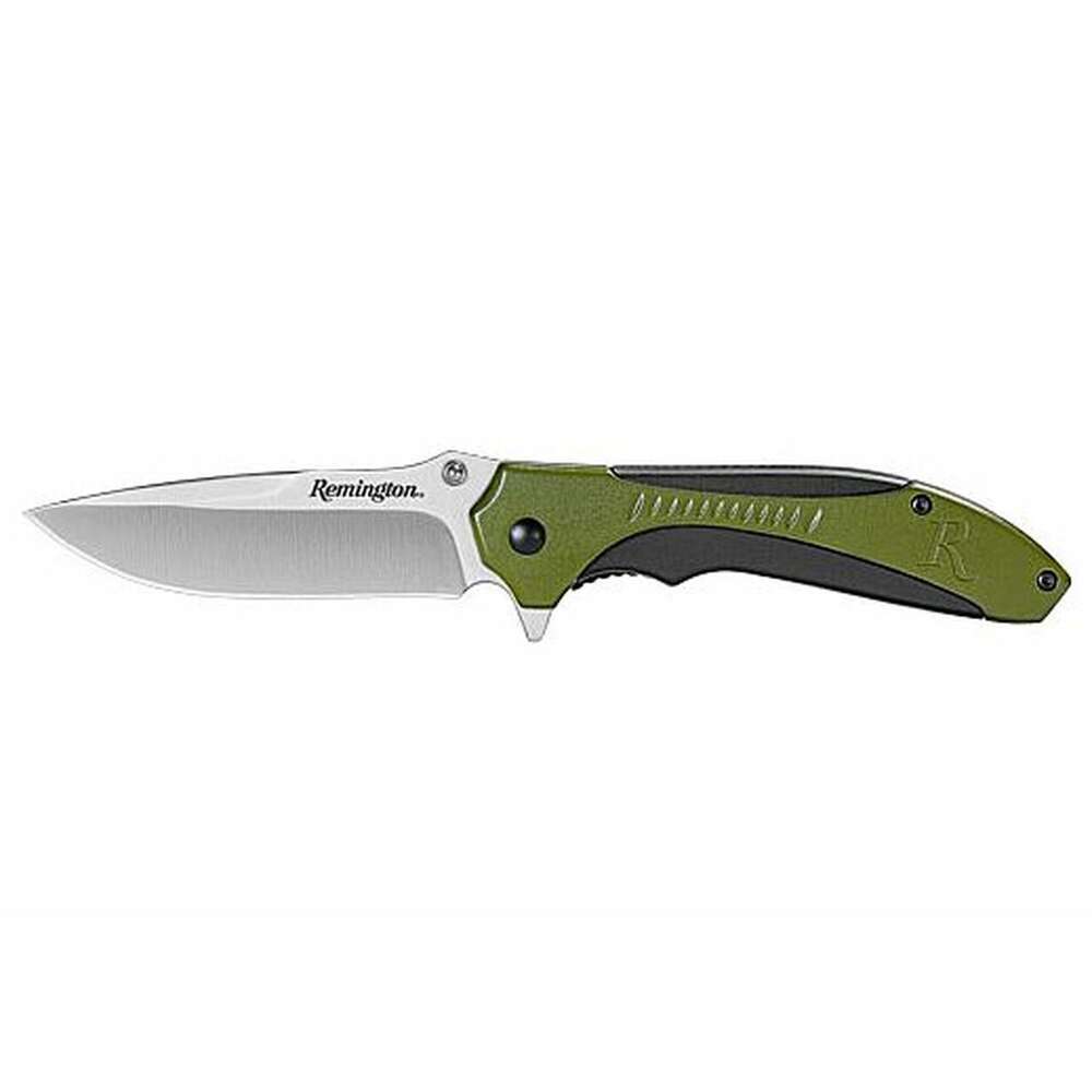 Knives Remington Ready Series REMINGTON SPORTSMAN FOLDER OD GREEN/BLK MOLDED HANDLE 4.5in SS KNIFE • Model: Ready Series