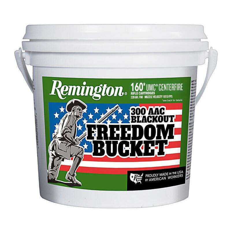 Cleaning Equipment Remington Ready Series REMINGTON FREEDOM BUCKET UMC 300 AAC BLACKOUT 220GR OTFB AMMO 160RD