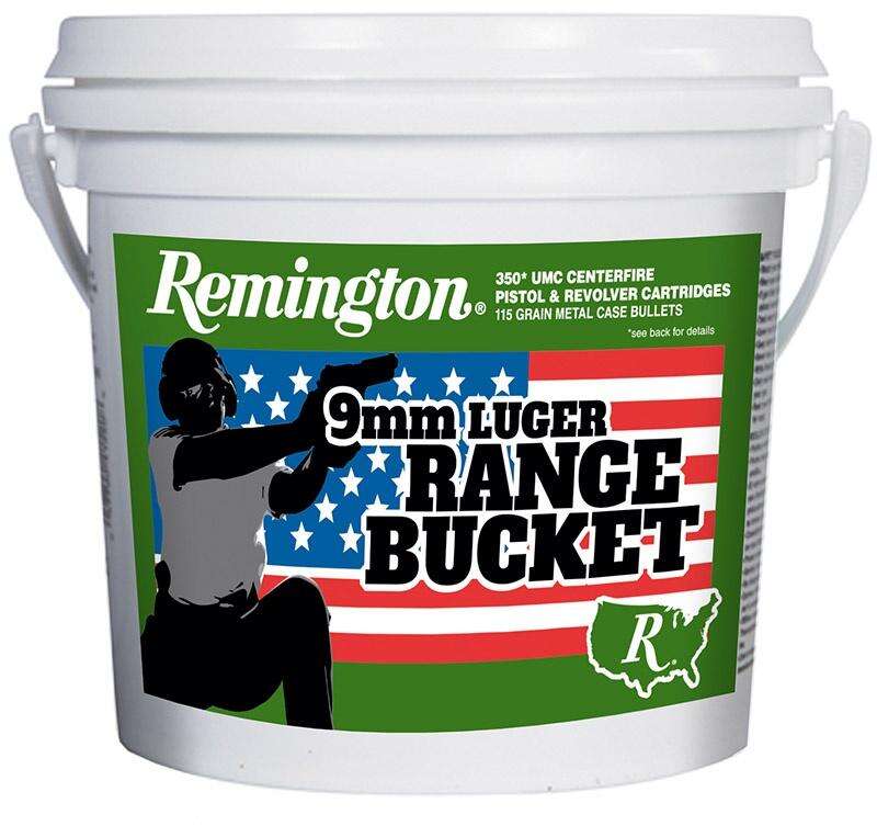 Ammunition Remington Ready Series 9mm REMINGTON RANGE BUCKET UMC 9MM LUGER 115GR FMJ AMMO 350RD • Model: Ready Series