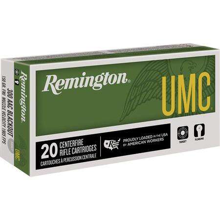 Ammunition Remington Ready Series REMINGTON 20 & 50 ROUND PACK UMC 300 AAC BLACKOUT 150GR FMJ  AMMO 20RD • Model: Ready Series