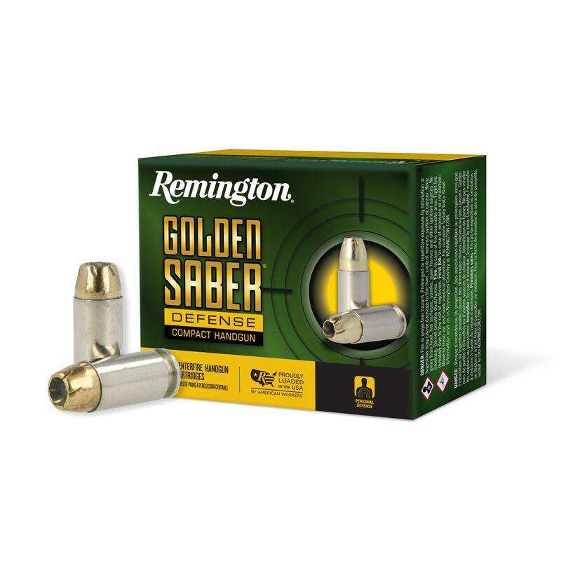 Cleaning Equipment Remington Ready Series REMINGTON GOLDEN SABER COMPACT DEFENSE 45 AUTO 230GR BJHP AMMO 20RD