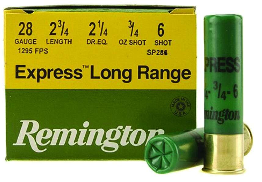 Ammunition Remington Ready Series 28Gauge REMINGTON EXPRESS XLR EXTRA LR LOADSS 28GA 2-3/4IN 3/4OZ 6 AMMO 25RD